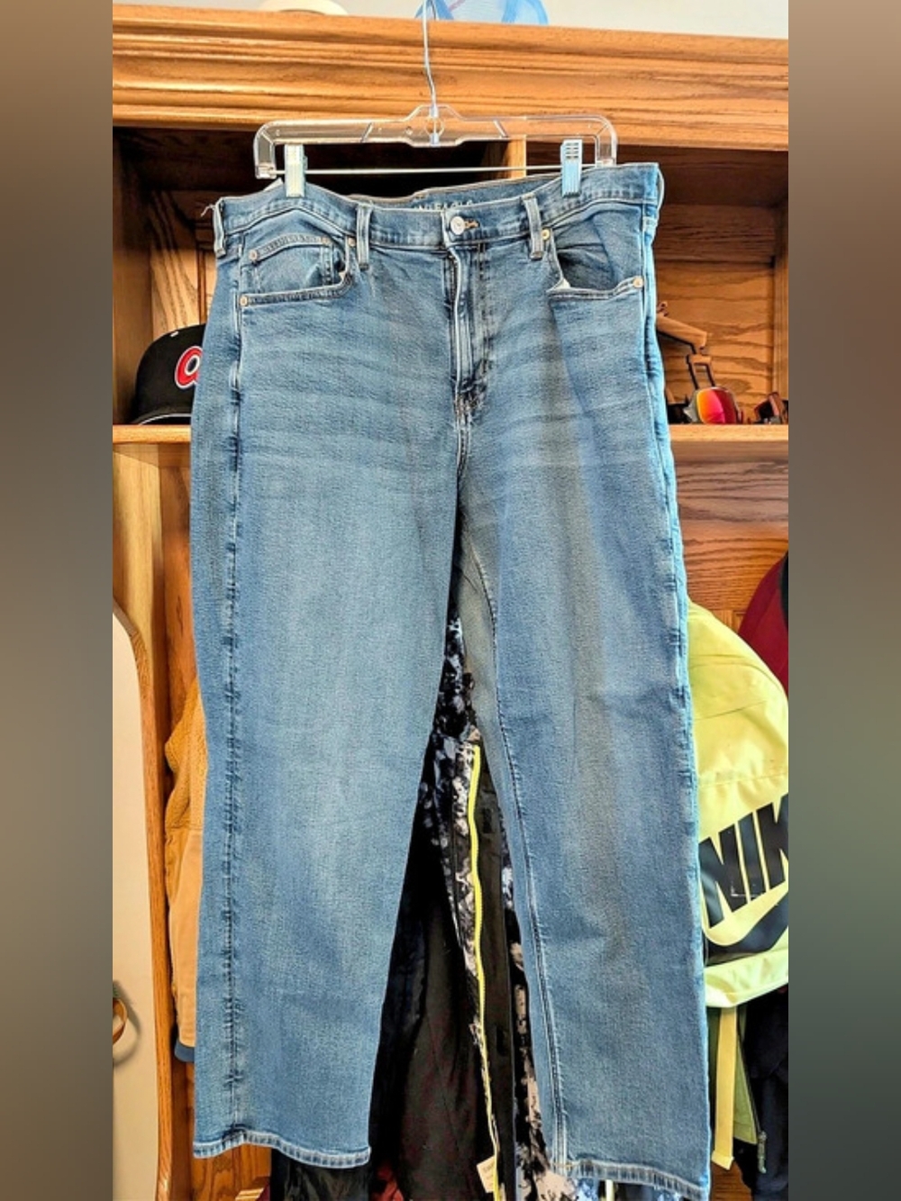 American Eagle 90s Straight Leg Jeans Blue Waist 18